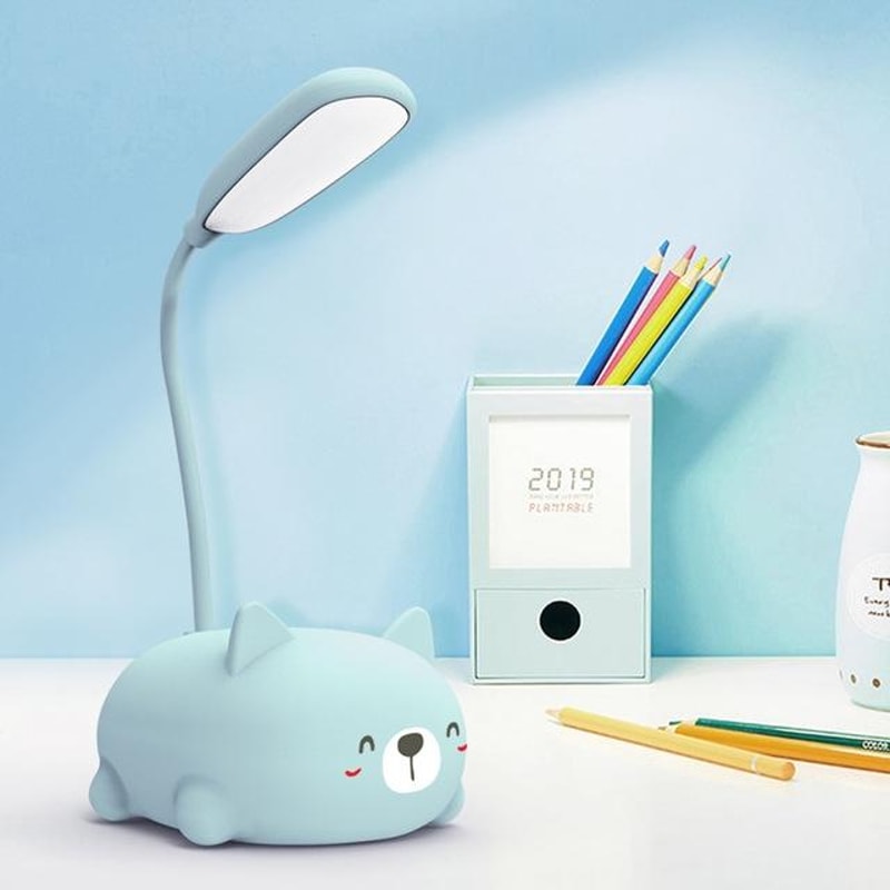 Cartoon Cat LED Desk Lamp USB Rechargeable Eye Protection Reading Lamp 4