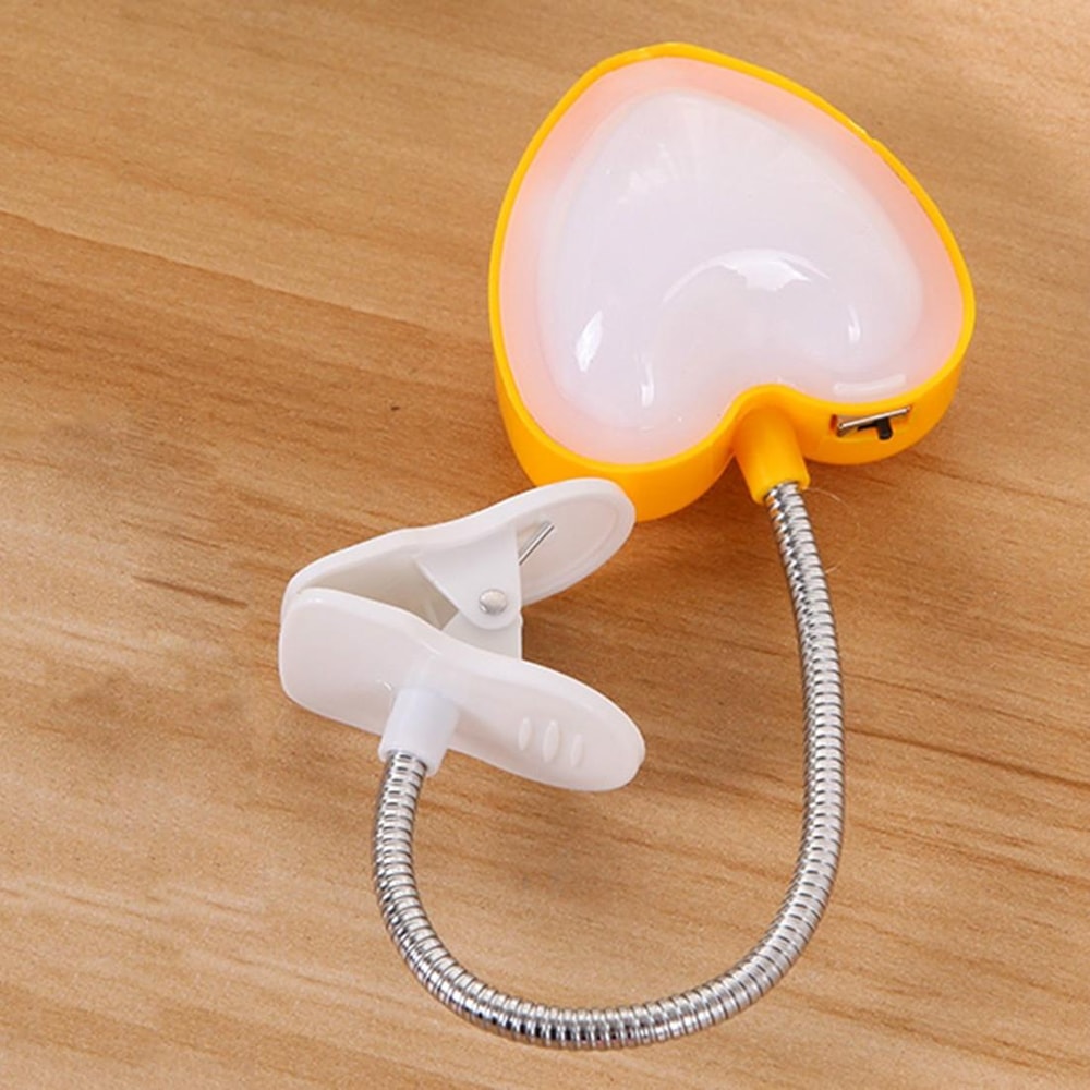 Mini Love Heart Clip LED Reading Lamp Eye Protect Desk Keyboard Light 5