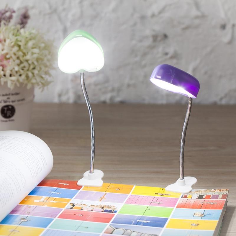 Mini Love Heart Clip LED Reading Lamp Eye Protect Desk Keyboard Light 1