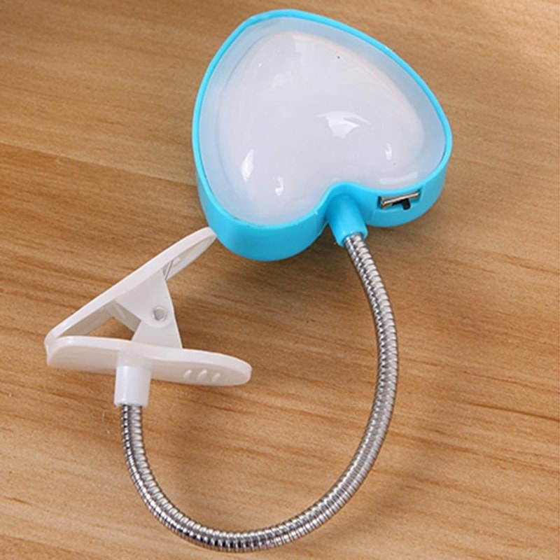 Mini Love Heart Clip LED Reading Lamp Eye Protect Desk Keyboard Light 6