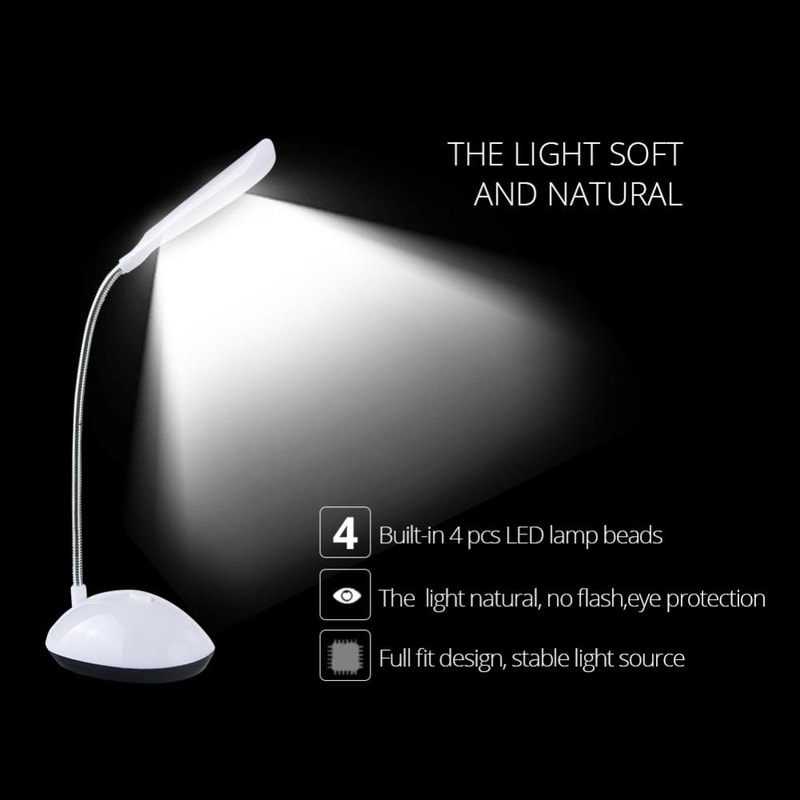 Adjustable Kids LED Bedroom Reading Lamp 2 Pack Flexible Portable Light 4