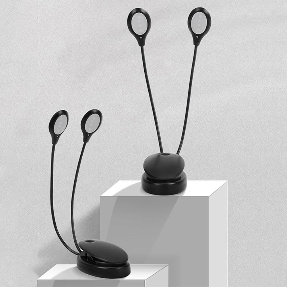 Premium Double Pole LED Music Stand Light With USB Battery Power 5
