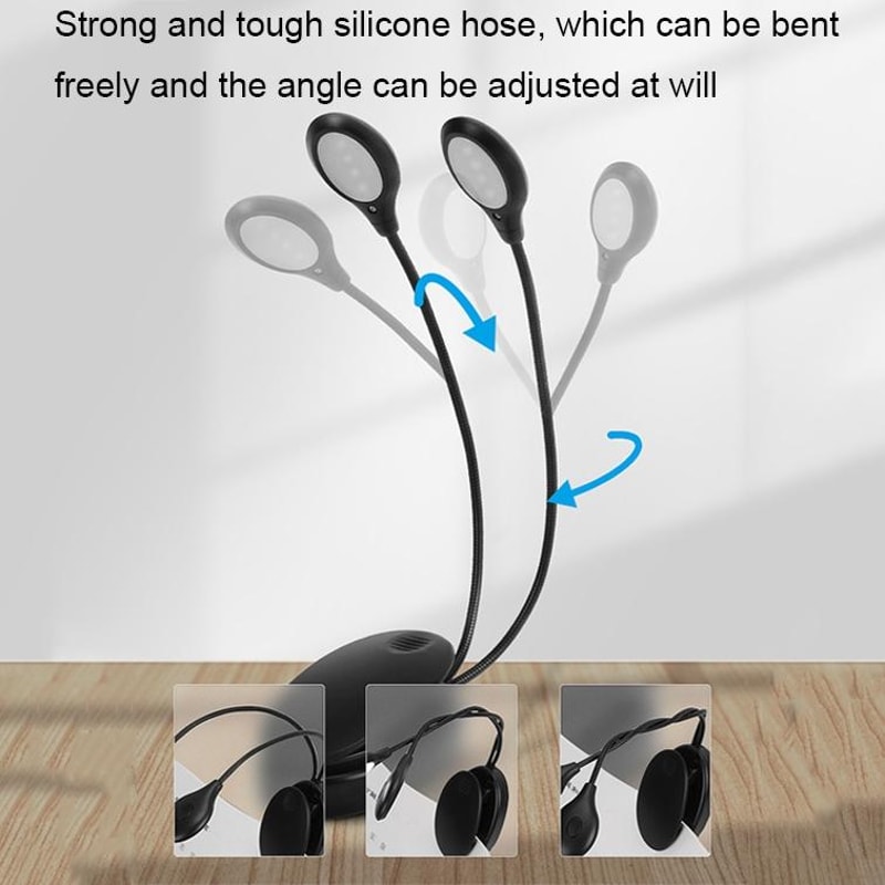 Premium Double Pole LED Music Stand Light With USB Battery Power 1