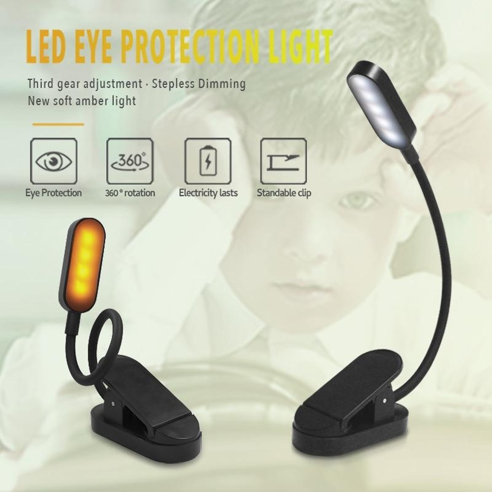 USB Clip Desk Lamp With 9 LEDs Portable Eye Protection Reading Light 2