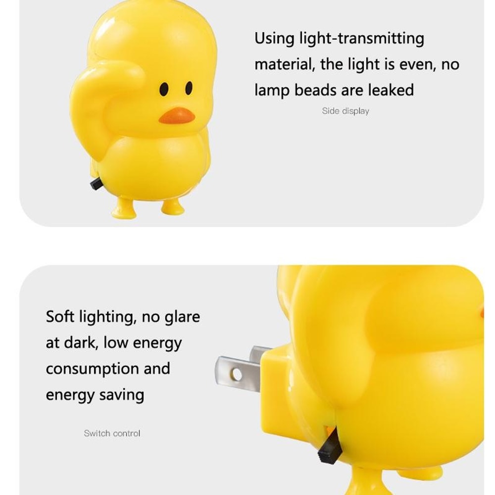 Soft Glow Duck Night Light For Kids LED Nursery Bedside Lamp 2