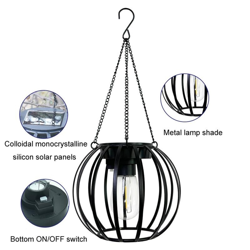 Solar Pumpkin Lantern Outdoor Hanging Garden Courtyard Villa Decoration LED Light