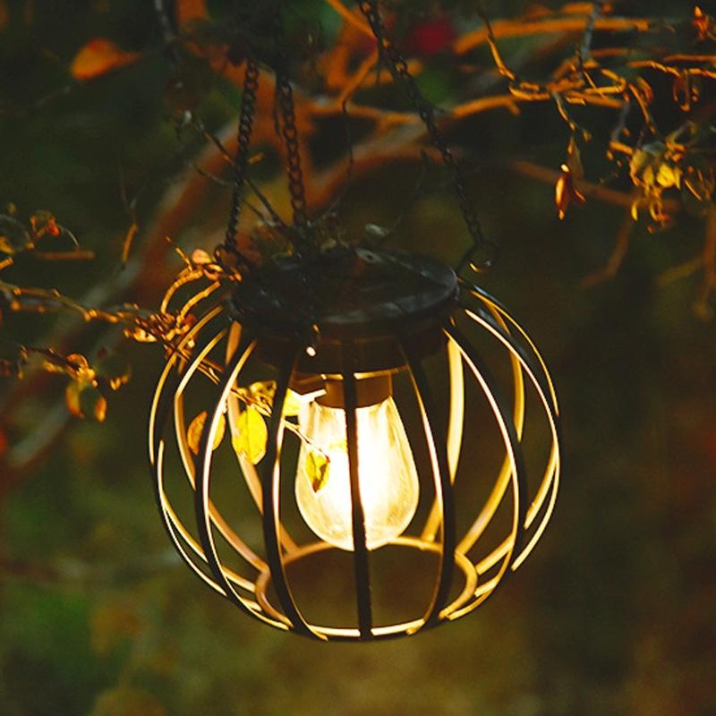 Solar Pumpkin Lantern Outdoor Hanging Garden Courtyard Villa Decoration LED Light
