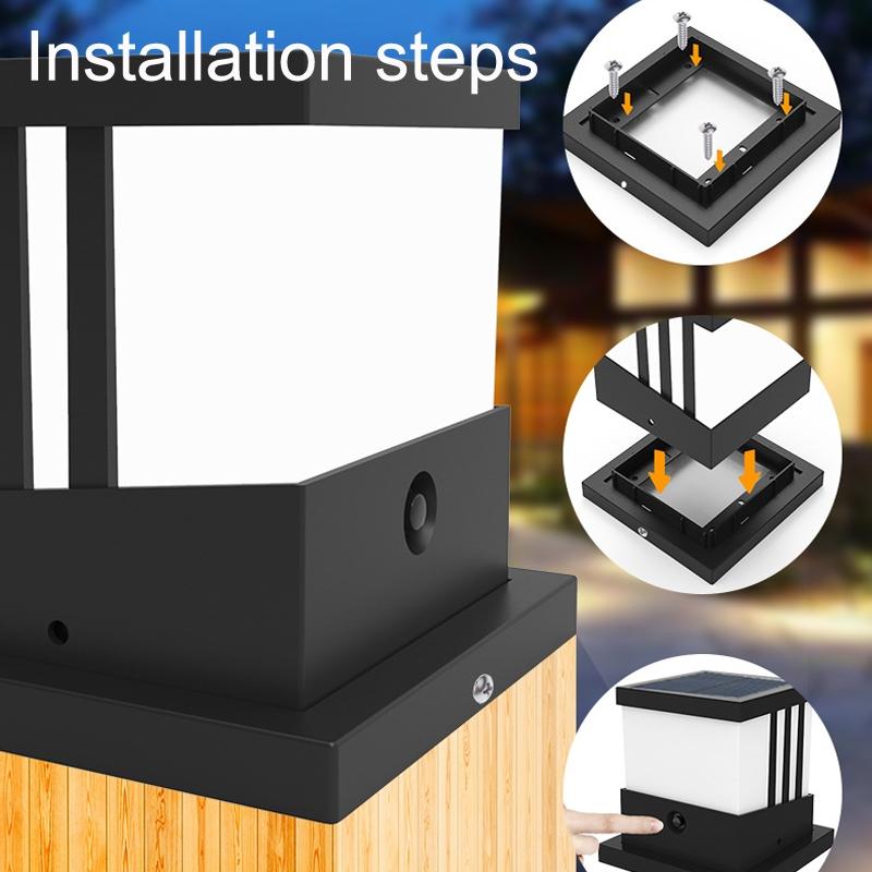 Solar Outdoor Waterproof Garden Column Lamp Landscape Lighting