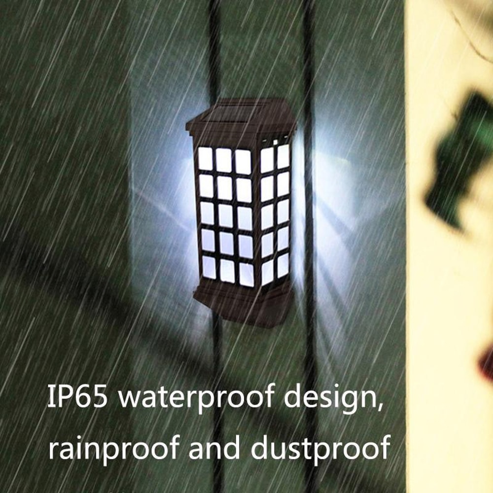 Solar Outdoor Fence Wall Light Warm Garden Decoration 5