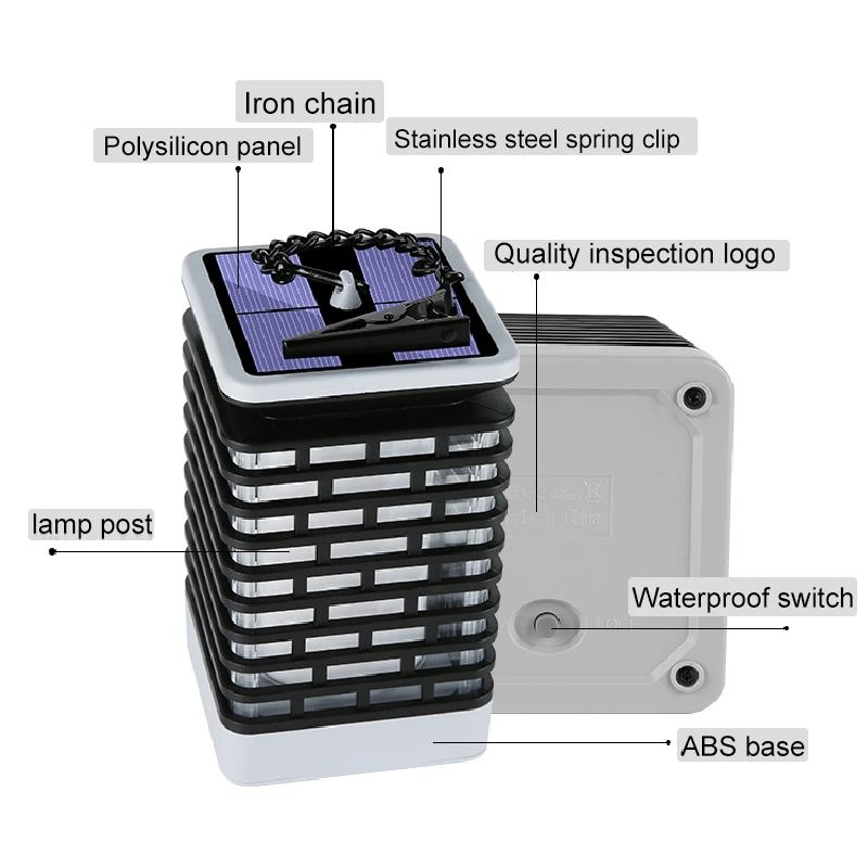 Solar LED Flame Landscape Lamp Outdoor Waterproof Garden Light