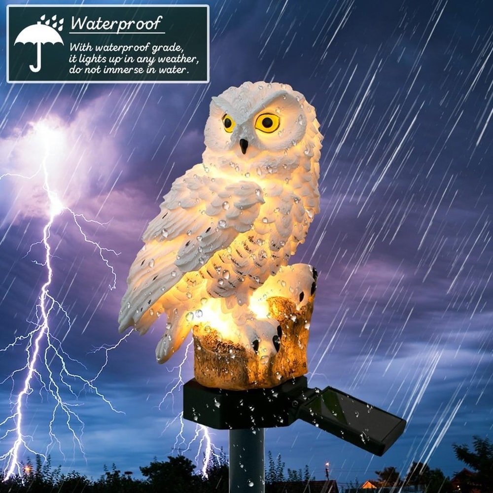 Solar Powered Owl LED Garden Night Light Lamp 6