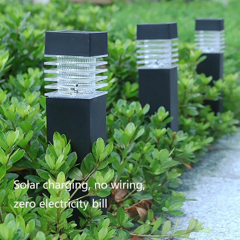 Solar Powered Outdoor Waterproof Lawn Column Light Modern Landscape Lighting 1