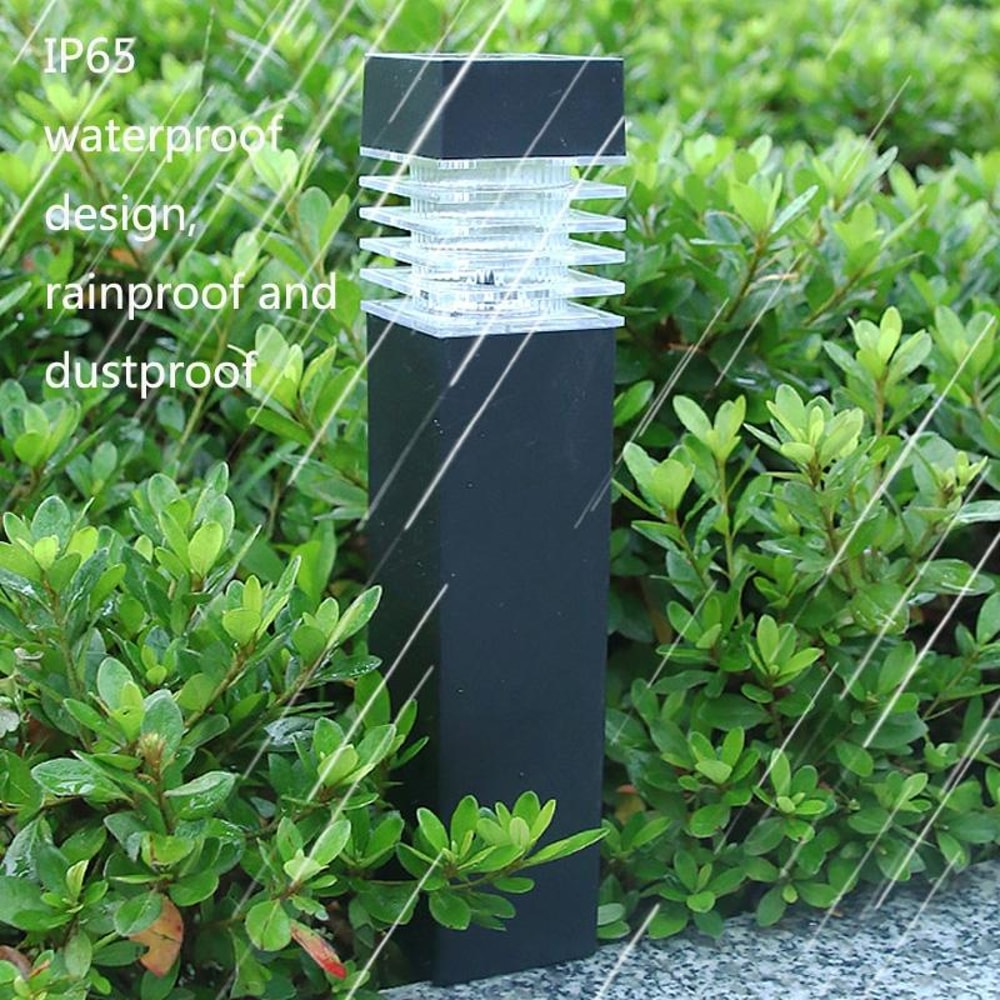 Solar Powered Outdoor Waterproof Lawn Column Light Modern Landscape Lighting 2