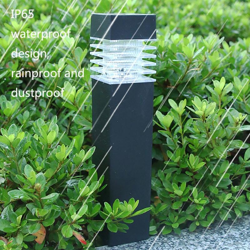 Solar Powered Outdoor Waterproof Lawn Column Light Modern Landscape Lighting 2