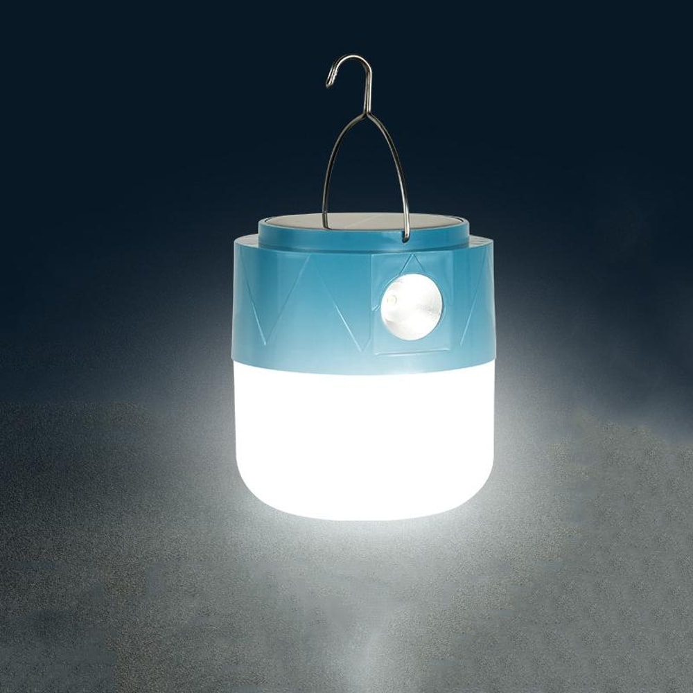 Solar Rechargeable LED Bulb With Flashlight Emergency Camping Light 1