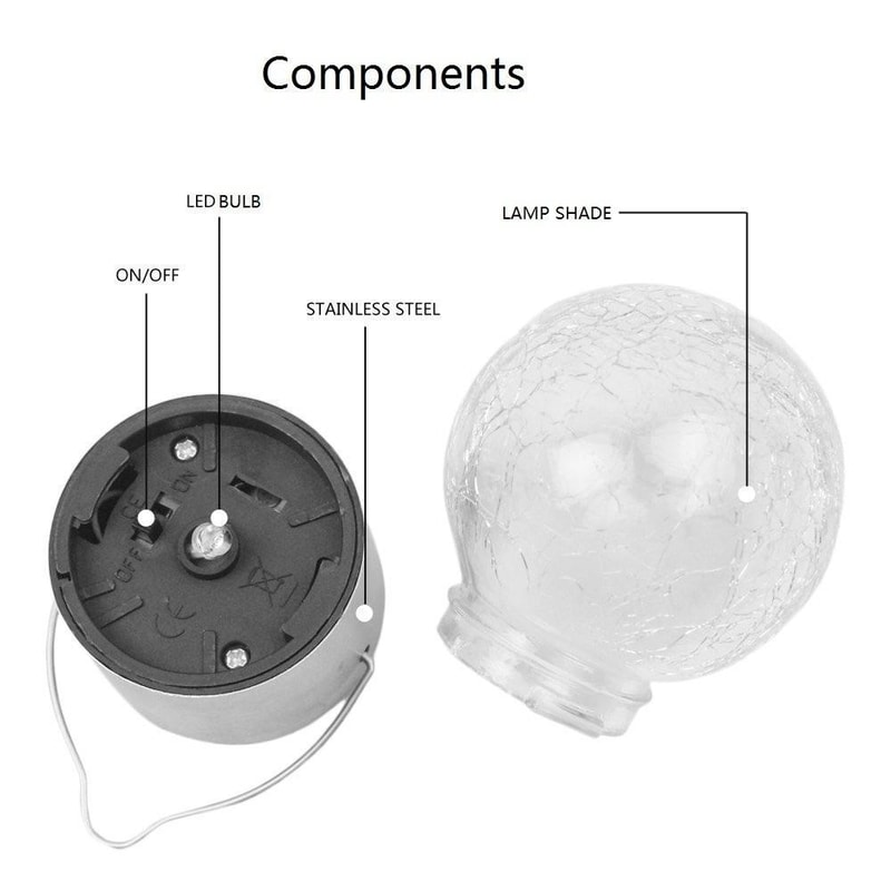 RGB Solar Hanging Crystal Ball Lamp Outdoor Decorative Garden Light 1