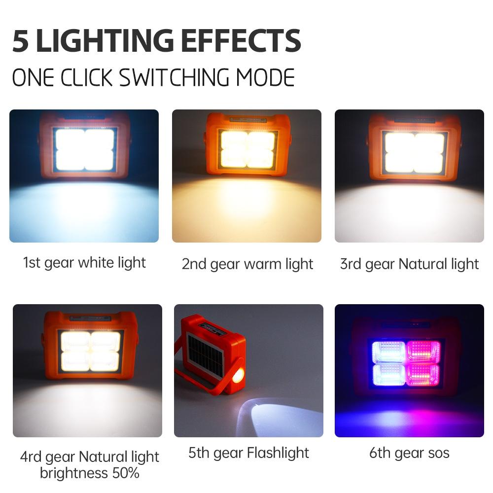 Portable Solar Flood Light Emergency Work Flashlight 1