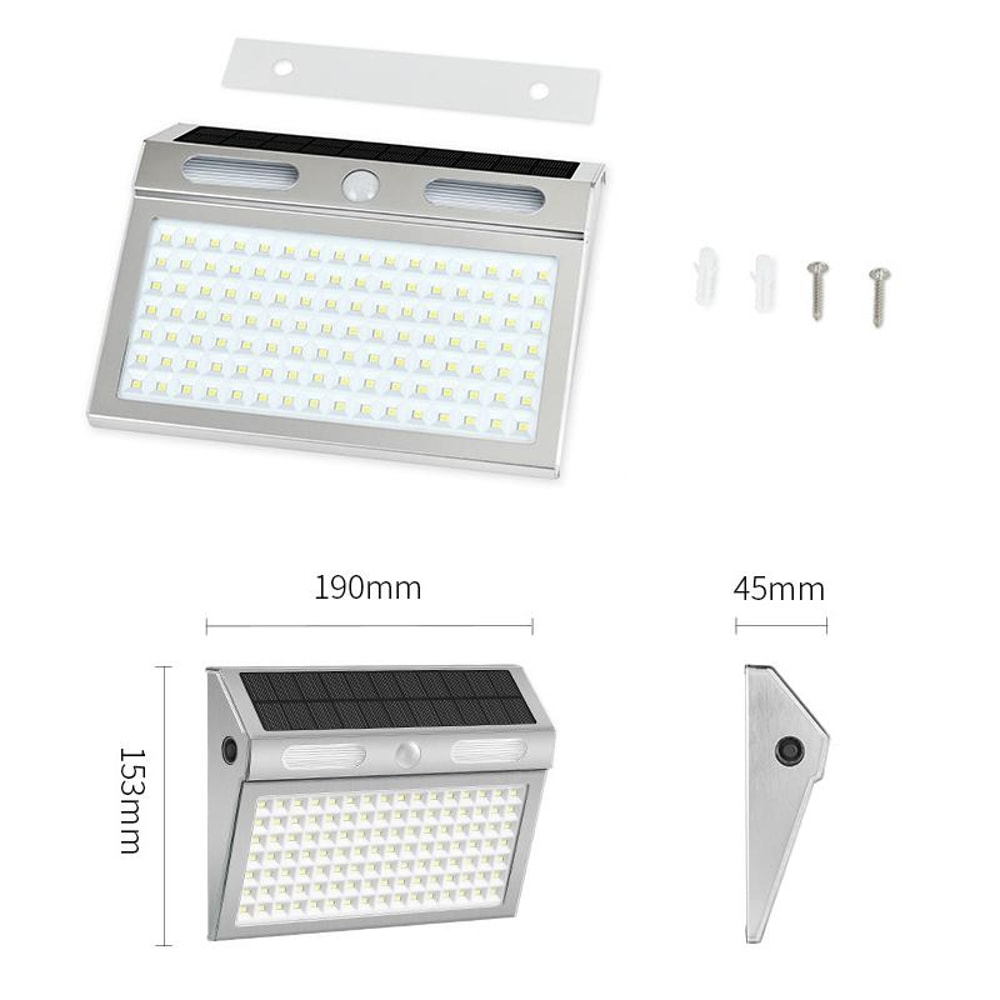 Solar Powered Outdoor LED Wall Lamp Waterproof 112 LED Lighting