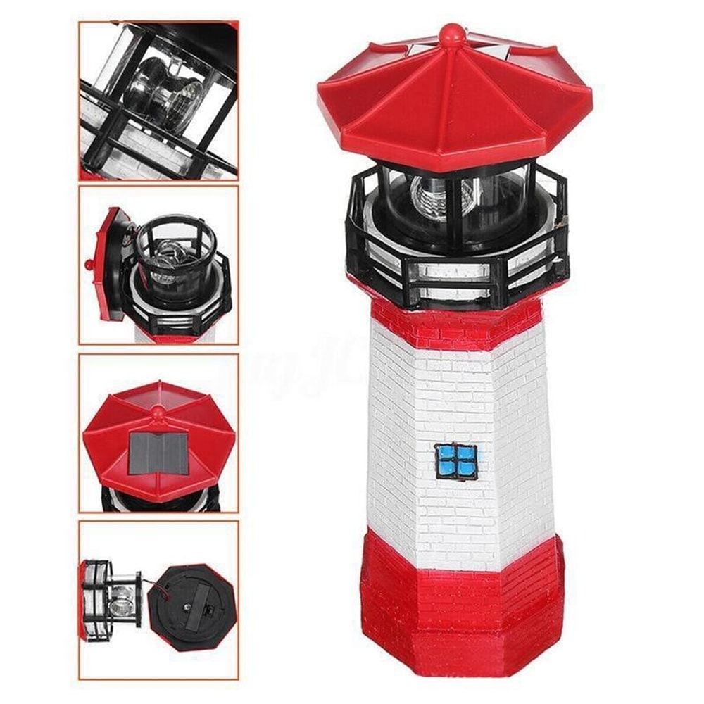 Solar Garden Lighthouse LED Rotating Outdoor Light Weatherproof Solar Outdoor Decoration 1
