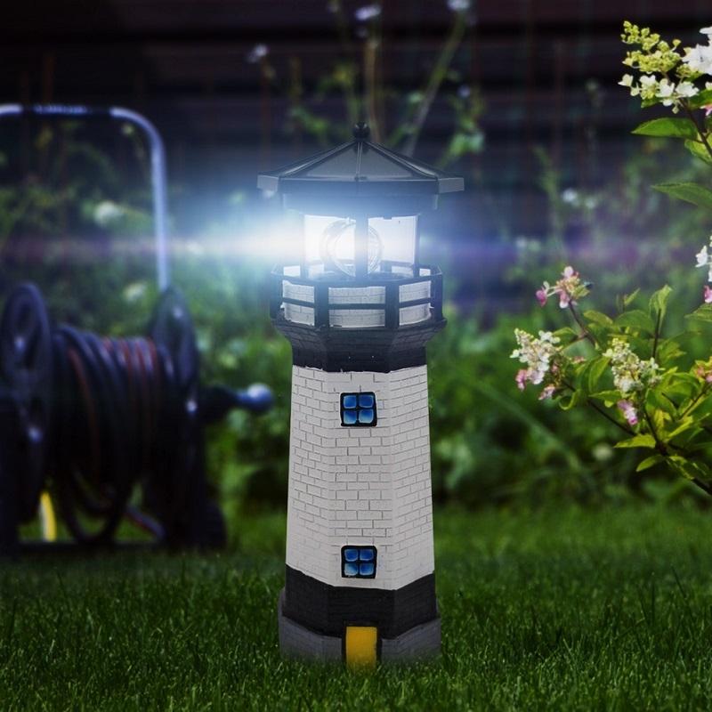 Solar Garden Lighthouse LED Rotating Outdoor Light Weatherproof Solar Outdoor Decoration 3