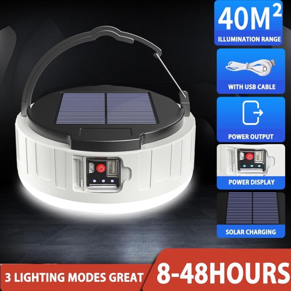 Solar Powered LED Portable Emergency Camping Light 1