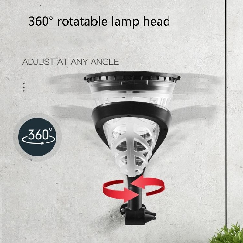 Dual Purpose Cone Solar Garden Light LED Lawn & Wall Fixture