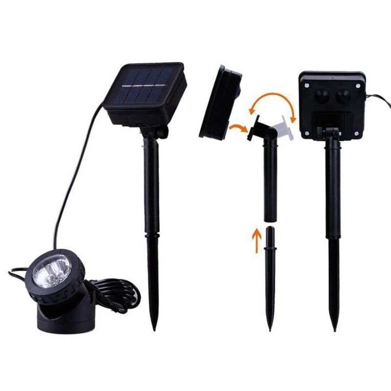 Solar Underwater Spotlight Waterproof LED Pond Outdoor Solar Lighting 3