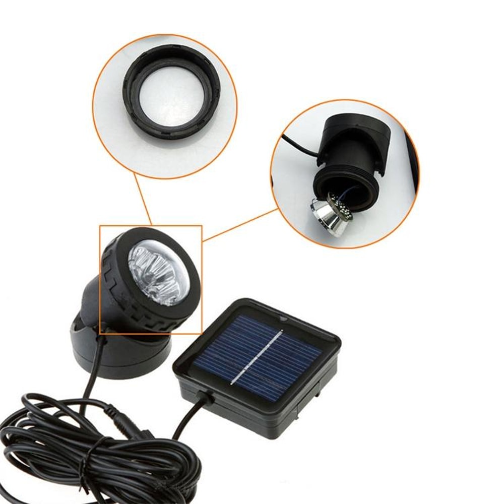 Solar Underwater Spotlight Waterproof LED Pond Outdoor Solar Lighting 5