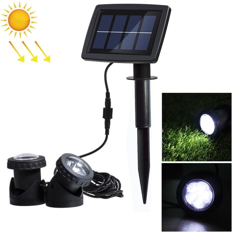Solar Underwater Spotlight Waterproof LED Pond Outdoor Solar Lighting 10