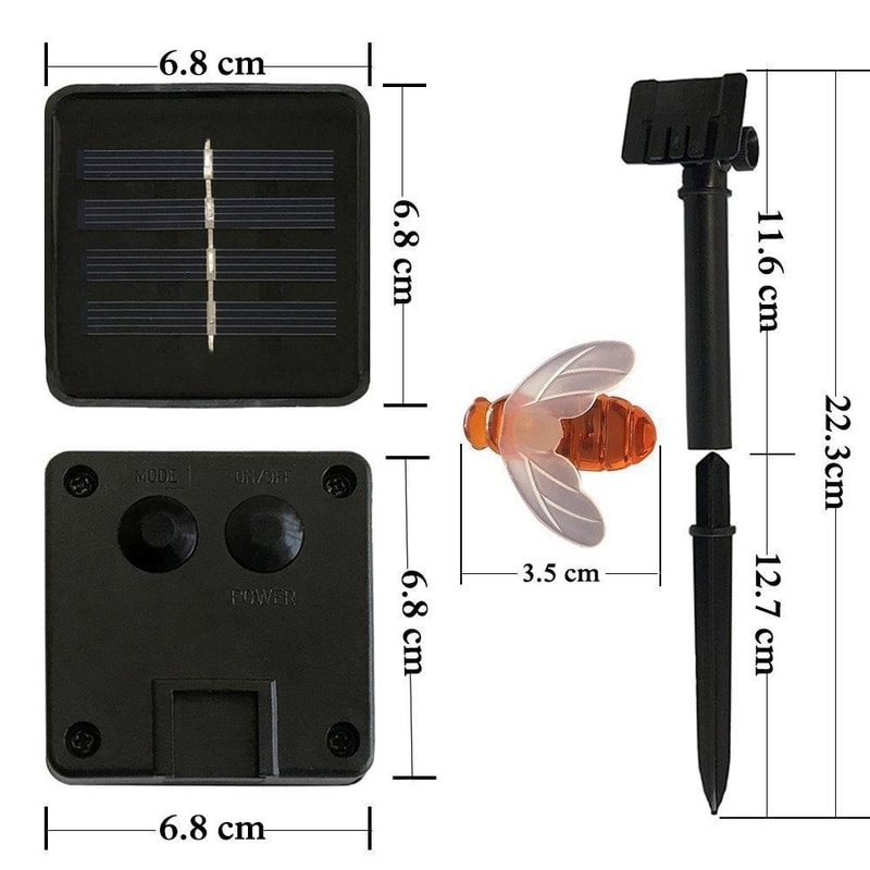 Bee Solar Garden Lights Warm White Outdoor String Fairy LEDs