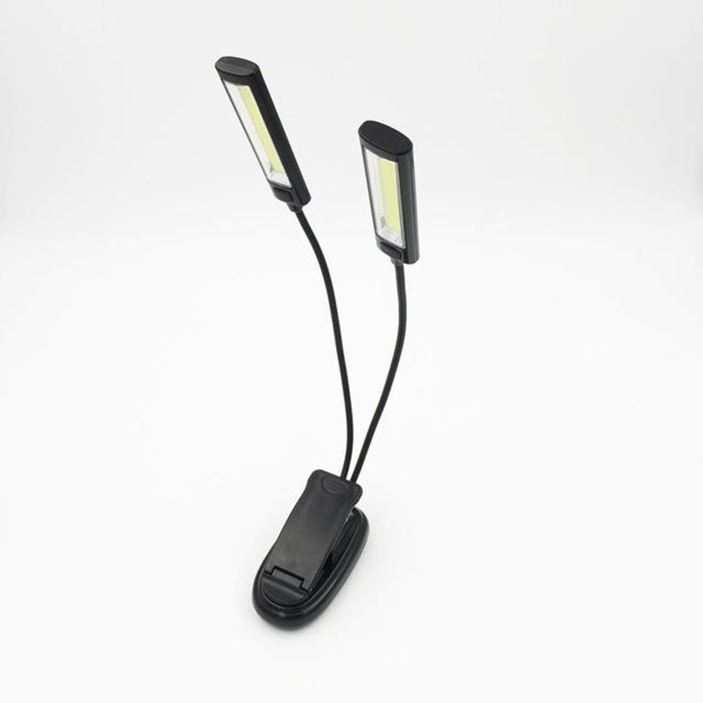 Portable Dual Flexible Arms LED Clip Lamp For Reading Desk Camping 0