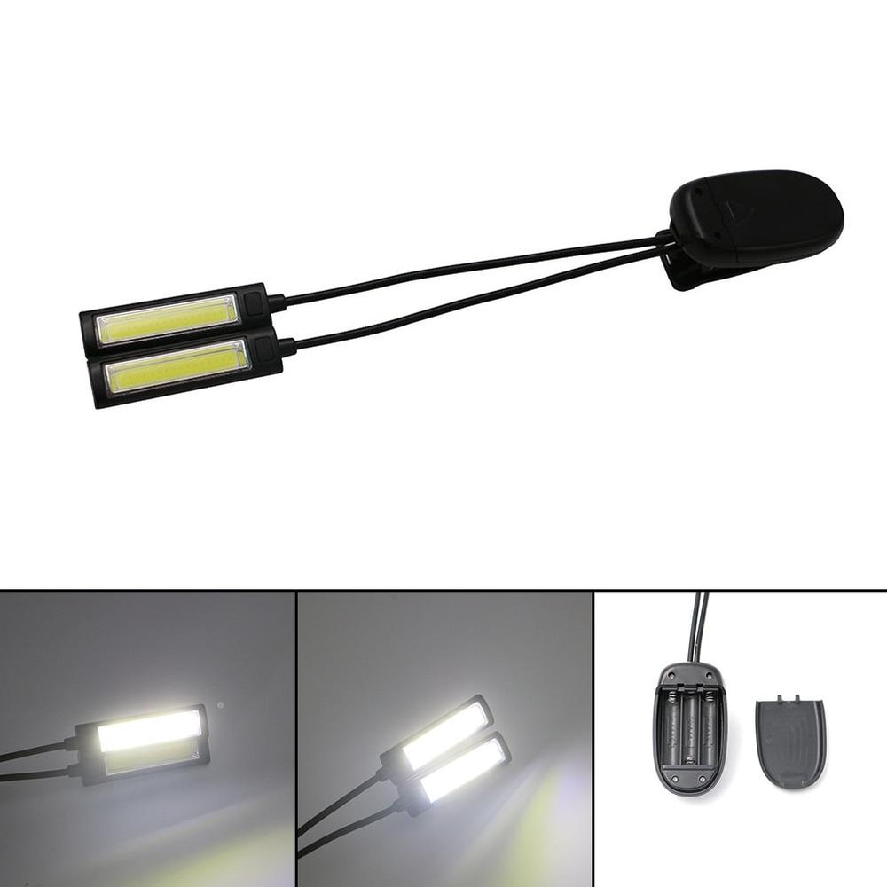 Portable Dual Flexible Arms LED Clip Lamp For Reading Desk Camping 1