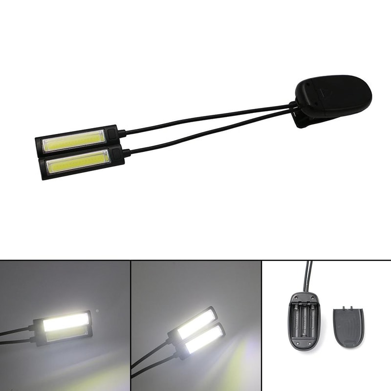 Portable Dual Flexible Arms LED Clip Lamp For Reading Desk Camping 1