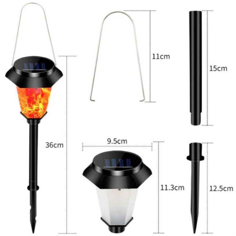Solar Flame LED Outdoor Garden Lamp Dynamic Landscape Lighting