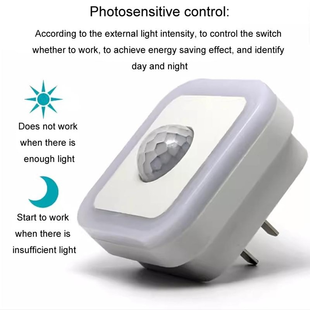 LED Motion Sensor Night Light Plug-In, Wiring-Free, Stair & Corridor Illumination