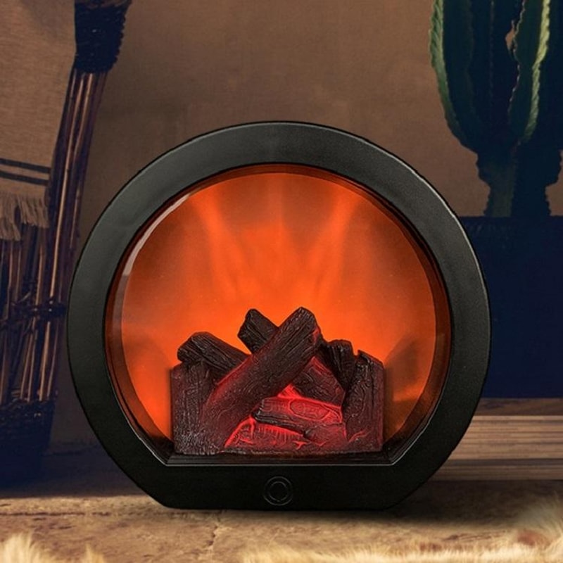 Semi Circular Simulation Flame Touch Fireplace Light