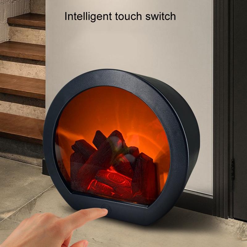 Semi Circular Simulation Flame Touch Fireplace Light