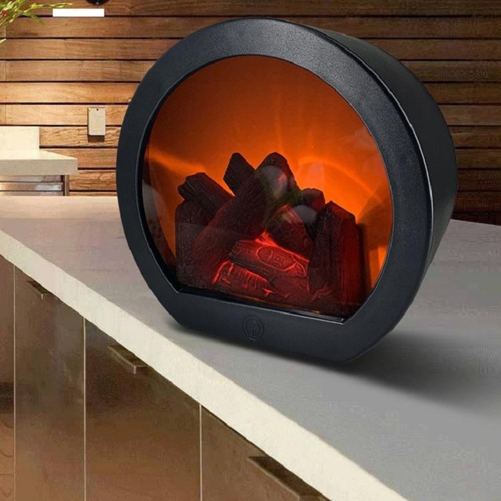 Semi Circular Simulation Flame Touch Fireplace Light
