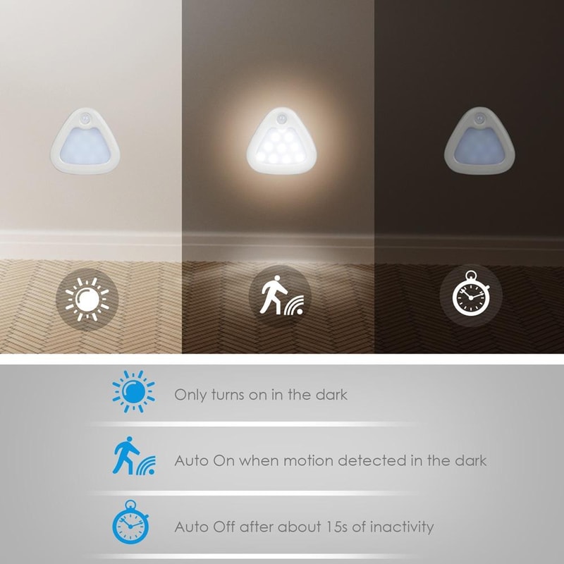 Human Sensing Smart Motion Sensor Lamp Battery Powered LED Cabinet Light 2
