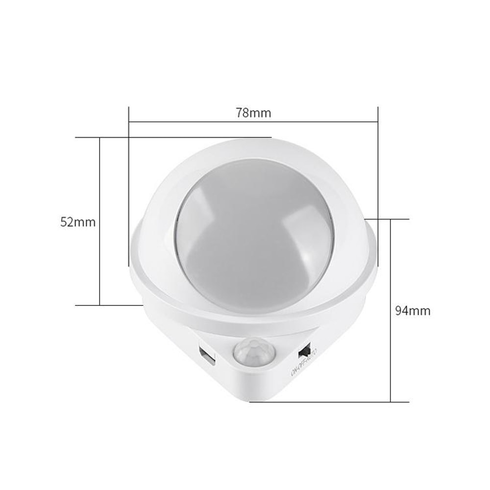 Smart LED Motion Sensor Stair Night Light Rechargeable White Light 6