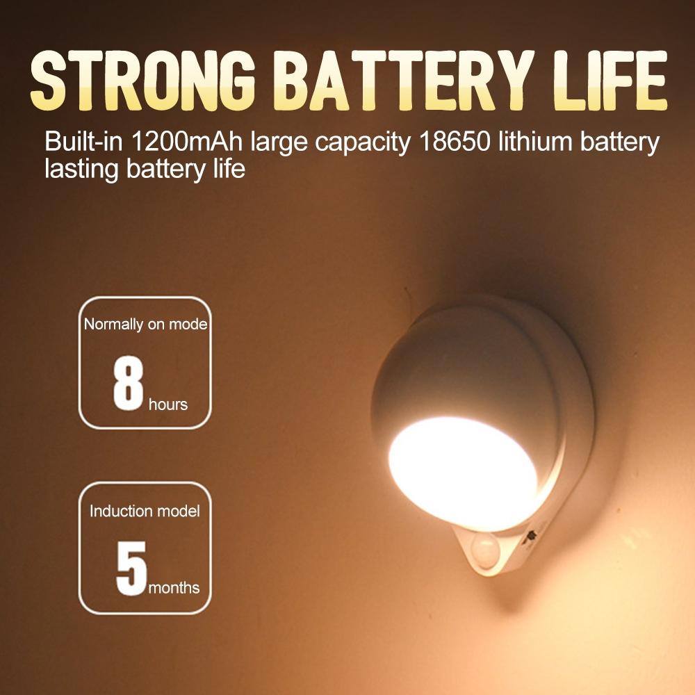 Smart LED Motion Sensor Stair Night Light Rechargeable White Light 1