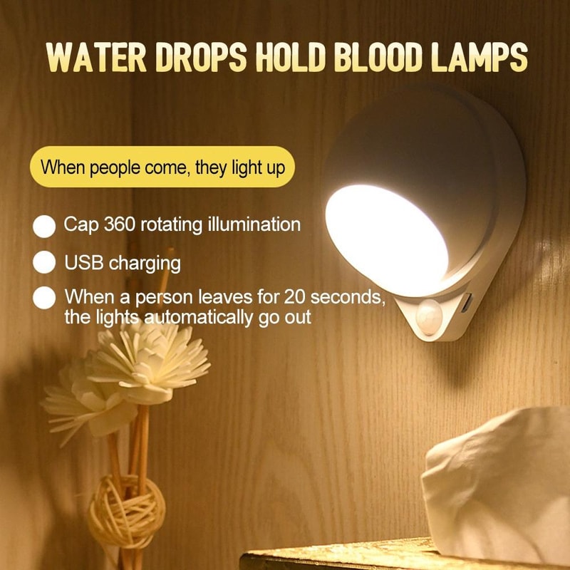 Smart LED Motion Sensor Stair Night Light Rechargeable White Light 3