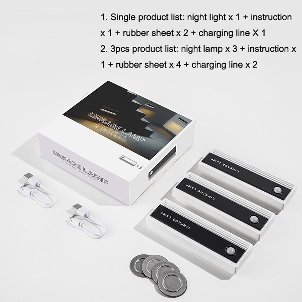 Magnetic USB Motion Sensor Night Light Human Body Induction LED Lamp 4