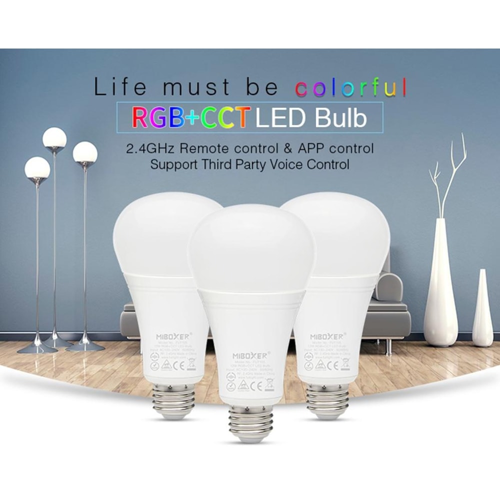 Smart RGB+CCT LED Bulb E27 App & Remote Controlled Indoor Light