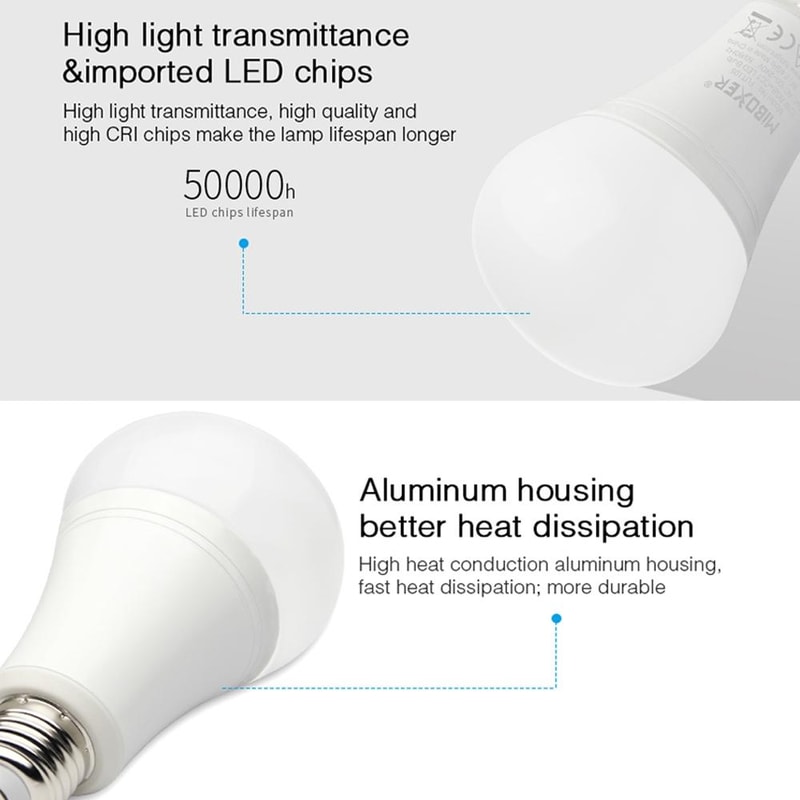Smart RGB+CCT LED Bulb E27 App & Remote Controlled Indoor Light