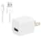 2-in-1 Travel Charger Adapter with Charging Cable 5V 1A US Plug