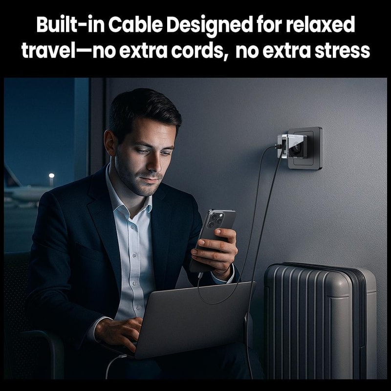Nillkin IceCore GaN Fast Charger with Retractable USB C Cable