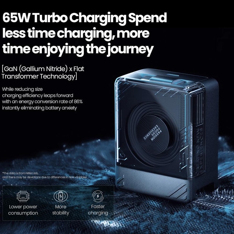 Nillkin IceCore GaN Fast Charger with Retractable USB C Cable