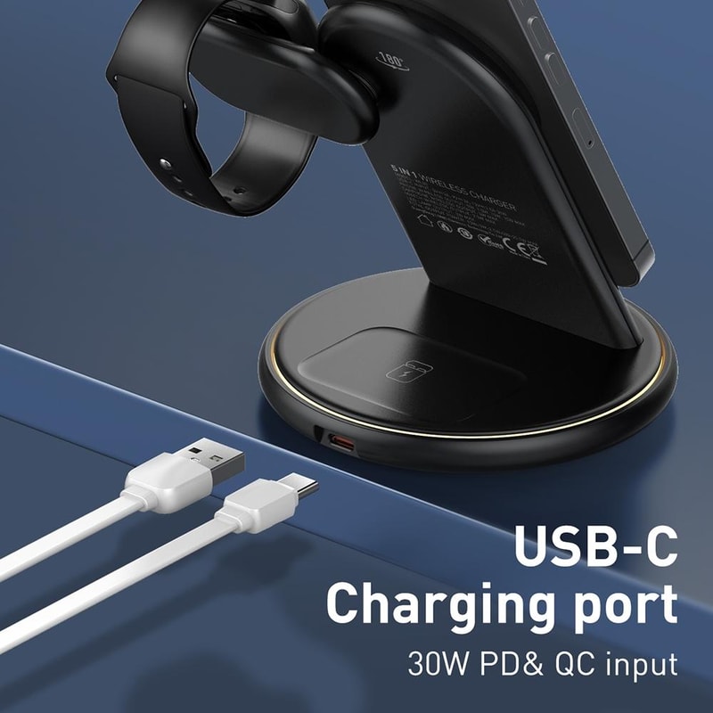 5 In 1 MagSafe Wireless Charger With Fast Type C Cable All In One Charging Station 2