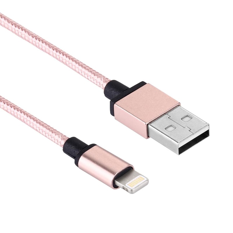 Durable Braided Metal Head 8Pin USB Charger Cable Fast Charging 3